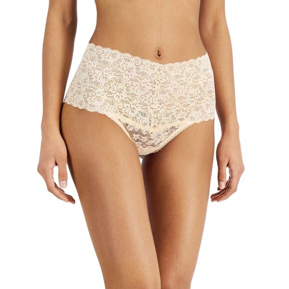 INC Women's High Waist Lace Thong, Beige, Size XL 0425 - Picture 1 of 2
